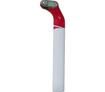 STP TRANSITION PRO SETBACK SEATPOST 450MM WHT/RED