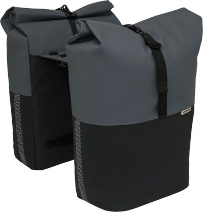 New Looxs Dubbele Fietstas Nyborg MIK 34 Liter Dark Grey/Black