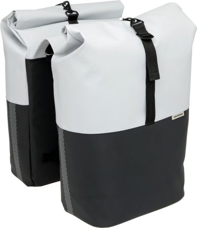 New Looxs Dubbele Fietstas Nyborg MIK 34 Liter Light Grey/Black