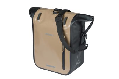 Basil Enkele Fietstas Rivo M MIK Hooks 12-15L Sand/Black